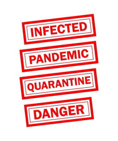 Rubber stamp vector sign set isolated on white backgroundのイラスト素材