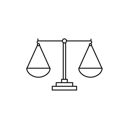 Law scale icon outline vector illustration isolated on white backgroundのイラスト素材
