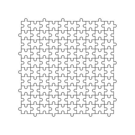 Jigsaw puzzle, one hundred blank shapesのイラスト素材
