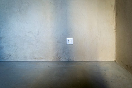 Grunge room interior without decoration in gray colors - cement walls and floor