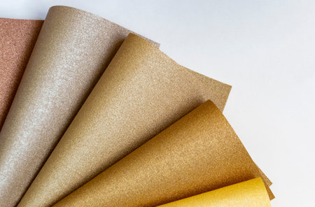Various fabric samples background - selective focus