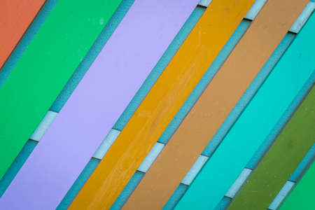 Background from colorful weathered wooden planksの写真素材