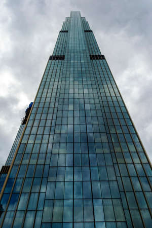 MOSCOW - JULY 10, 2019: Low angle view of Moscow-City skyscrapers, Russia.のeditorial素材