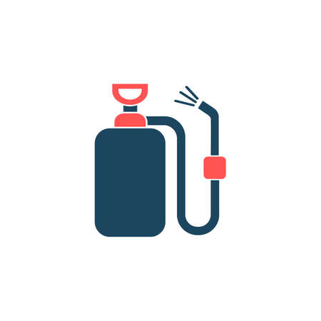 Garden pressure sprayer colored vector icon isolated on white backgroundのイラスト素材