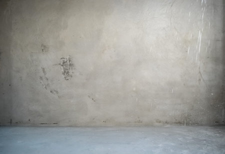 Grunge room interior without decoration in gray colors - cement walls and floorの写真素材