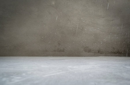 Grunge room interior without decoration in gray colors - cement walls and floorの写真素材