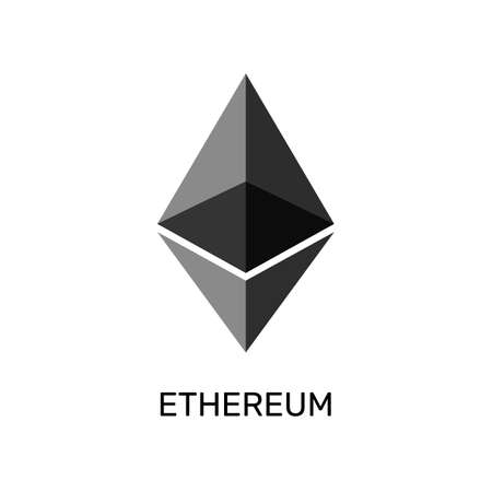 Ethereum vector cryptocurrency icon isolated on white background.のイラスト素材
