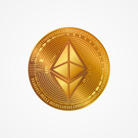 Ethereum coin - cryptocurrency logo vector isolated on white background.のイラスト素材