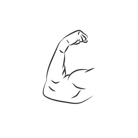 Strong muscles vector sign isolated on white backgroundのイラスト素材