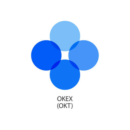 OKEX decentralized digital cryptocurrency vector iconのイラスト素材