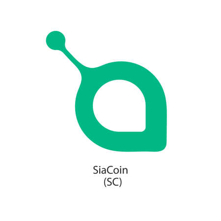 Siacoin (SC) decentralized digital cryptocurrency vector logo iconのイラスト素材