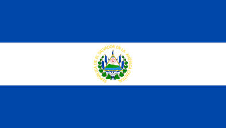 National flag of El Salvador in original colors. Vector iconfor web or mobile app.のイラスト素材