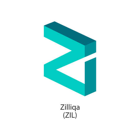 Zilliqa decentralized blockchain Internet-of-things payments cryptocoin vector logo iconのイラスト素材