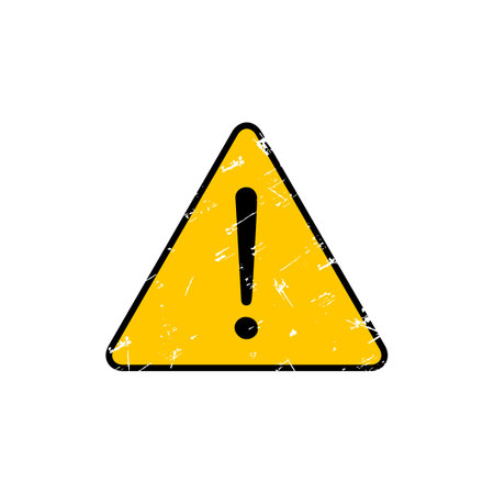 Hazard warning attention sign with exclamation mark. Vector illustration.のイラスト素材