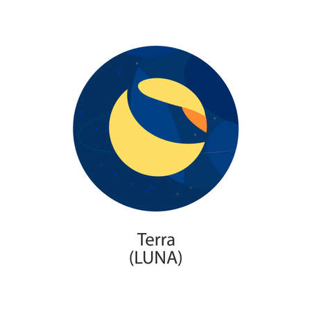 Terra LUNA decentralized cryptocurrency vector iconのイラスト素材