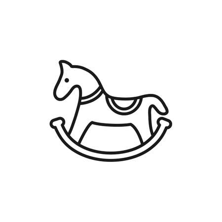 Toy rocking horse icon outline vector signのイラスト素材