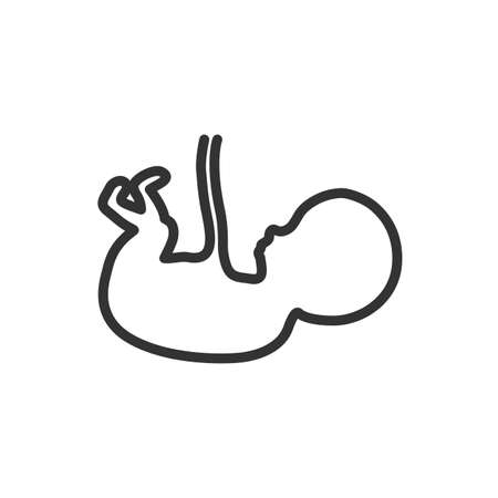 Line black vector fetus symbol - embryo iconのイラスト素材