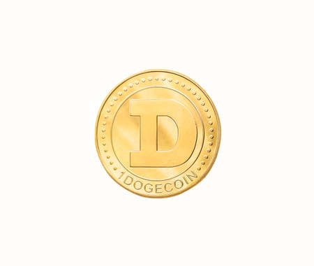 Dogecoin isolated on white background. Cryptocurrency symbolの写真素材
