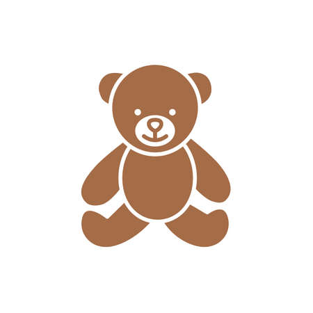 Teddy bear toy icon vector isolated on white background.のイラスト素材
