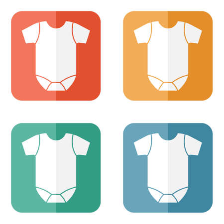 Short sleeve baby bodysuit vector outline iconのイラスト素材