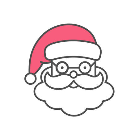 Santa Claus line icon vector isolated on white background.のイラスト素材