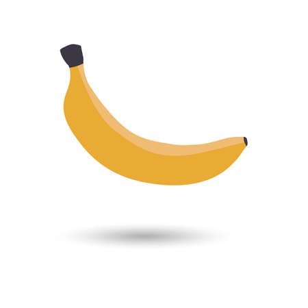 Banana colored icon vector isolated on white backgroundのイラスト素材