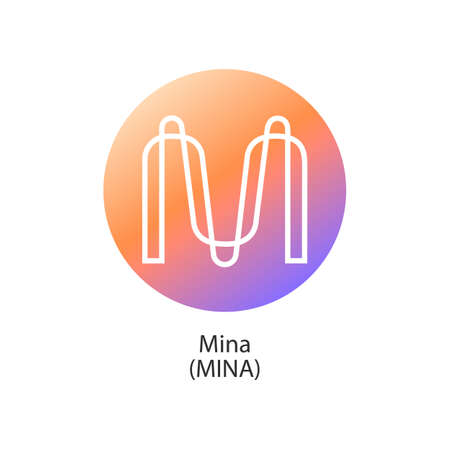 Mina decentralized cryptocurrency vectorのイラスト素材