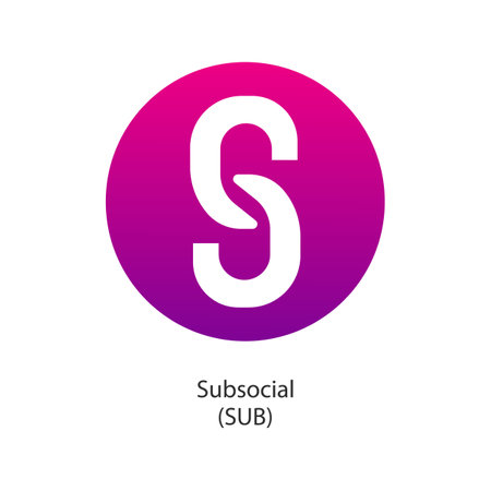 Subsocial cryptocurrency token vector logo coin icon isolated on white background.のイラスト素材