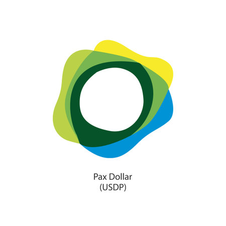 Pax Dollar decentralized storage network - cryptocurrency icon. vector illustration