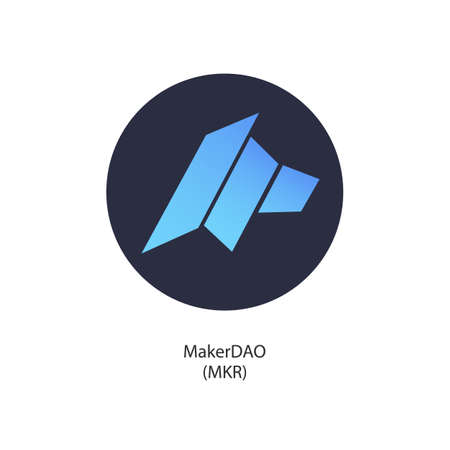 MakerDAO platform cryptocurrency icon isolated on white background. vector illustrationのイラスト素材