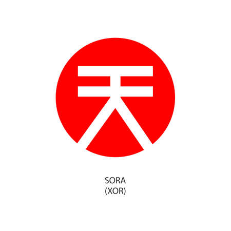 SORA decentralized structure cryptocoin icon. vector illustrationのイラスト素材
