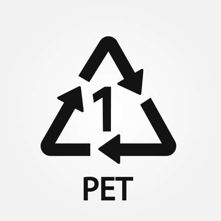 Plastic recycle symbol PET 1. Vector recycling code.のイラスト素材