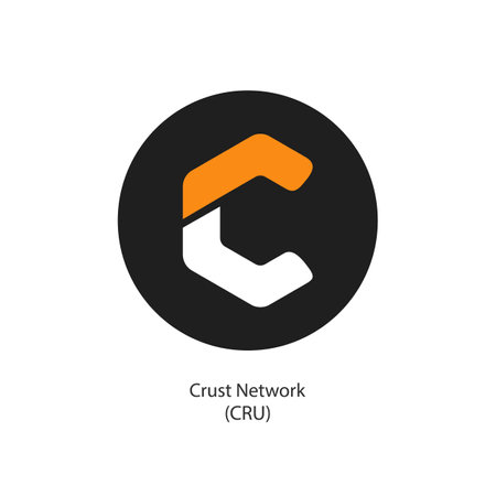 Crust Network decentralized storage network - crypto coin icon. vector illustrationのイラスト素材