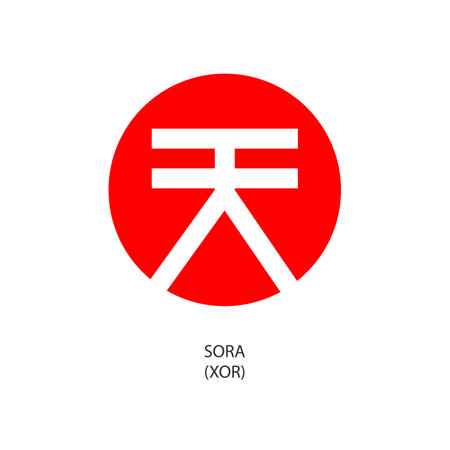 SORA decentralized structure cryptocoin icon. vector illustrationのイラスト素材