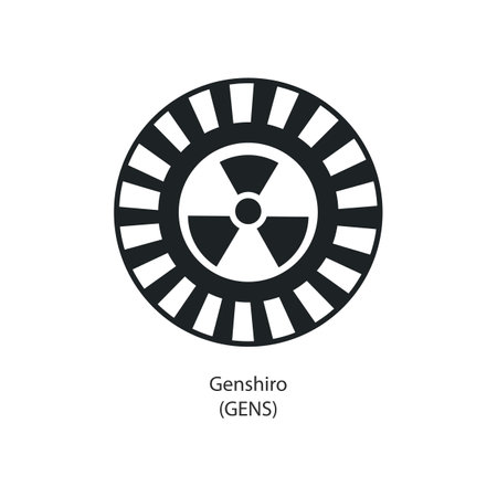Genshiro cryptocurrency platform icon isolated on white background. Cross-chain protocol vector sign. vector illustrationのイラスト素材