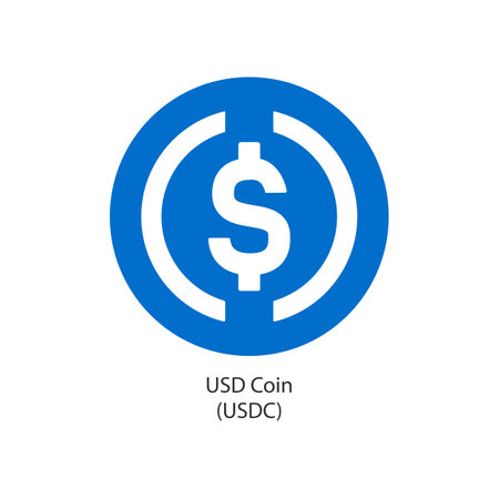 USD coin cryptocurrency platform token logo coin icon isolated on white background. vector illustrationのイラスト素材