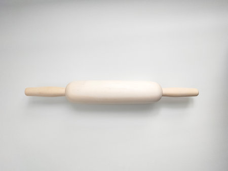 Rolling pin from natural wood. Kitchen utensilの写真素材