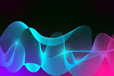 Abstract wavy colorful background. Dynamic effect. Modern design template.の写真素材