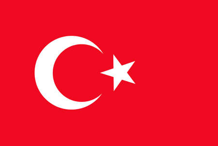 State flag of Turkey. Official Turkish flag vector icon.のイラスト素材