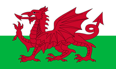 Original flag of Wales in official colors and correct proportions. Welsh flag vectorのイラスト素材