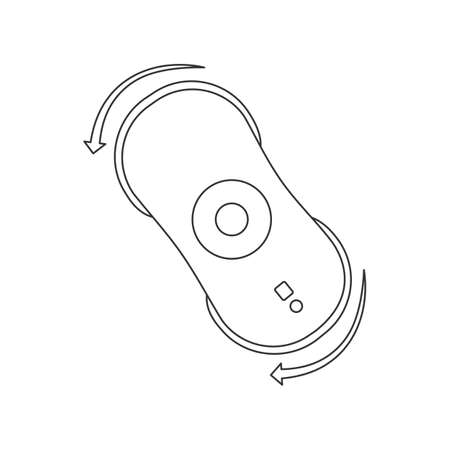 Window cleaning robot line icon vector.のイラスト素材