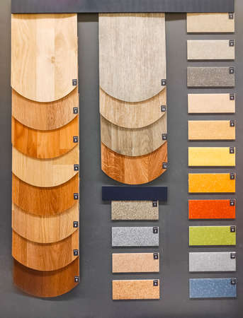 Linoleum colored catalogue. Flooring samplesの写真素材