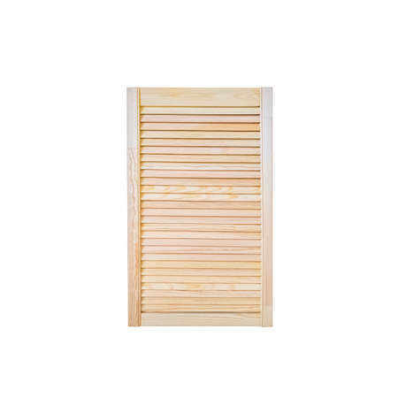 Jalousie door shutter frame. Natural wood.の写真素材