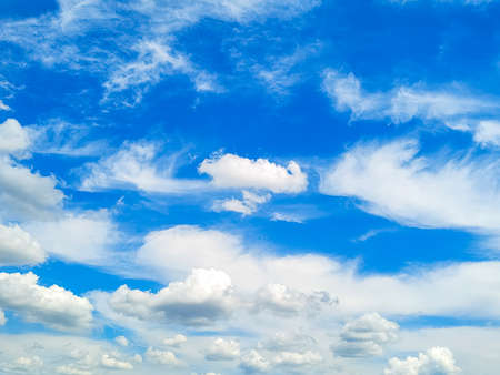 Blue sky with white clouds. Natural backgroundの写真素材