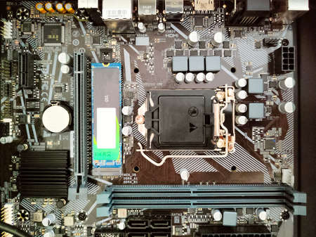 Electronic circuit board with micro chip.の写真素材
