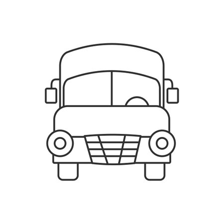 Car truck line vector iconのイラスト素材