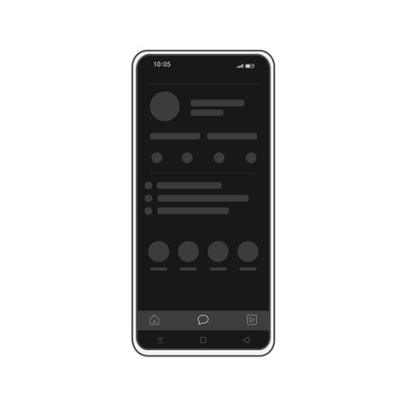 Phone with interface carousel on social networkのイラスト素材