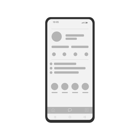 Phone with interface carousel on social networkのイラスト素材