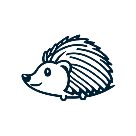 Hedgehog outline sketch vector icon for coloringのイラスト素材