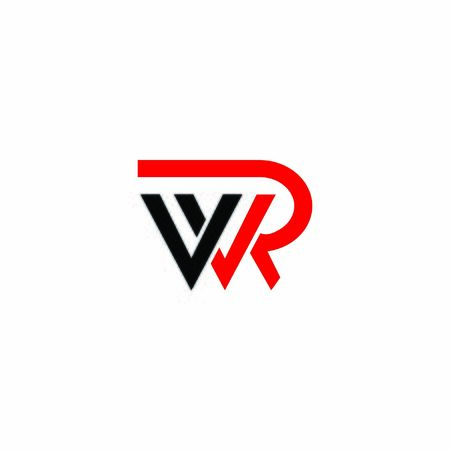 Modern letter WR logo. This logo icon incorporate with two cut out shape in the creative way.のイラスト素材